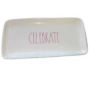 Rae Dunn Artisan Collection “CELEBRATE” Platter Red Font NWOT